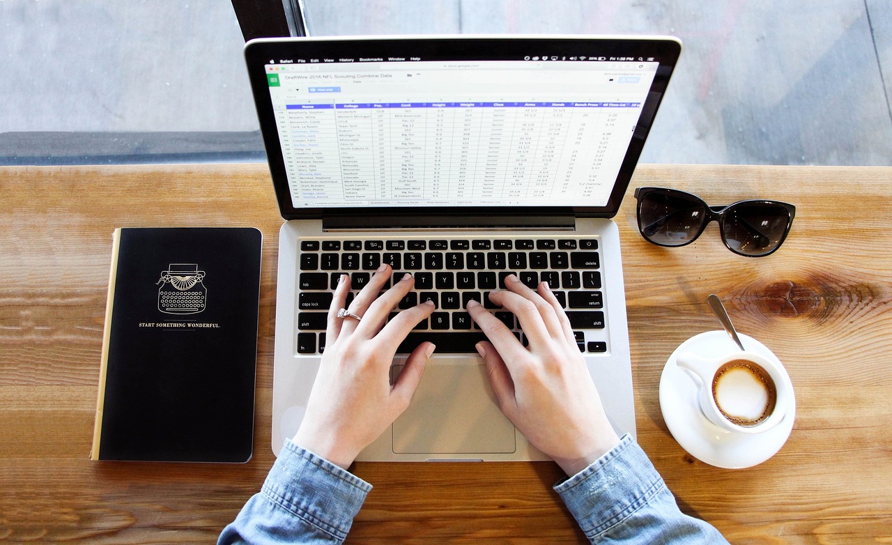 Website displayed on a laptop