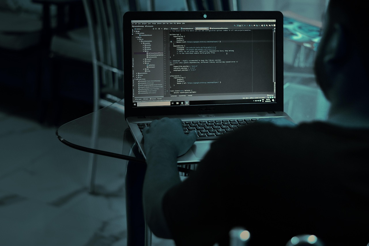 Developer working on website code